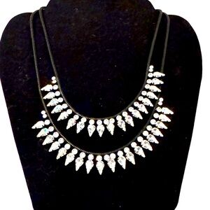 NWT nOir NYC Layered Black & Cubic Zirconia Choker